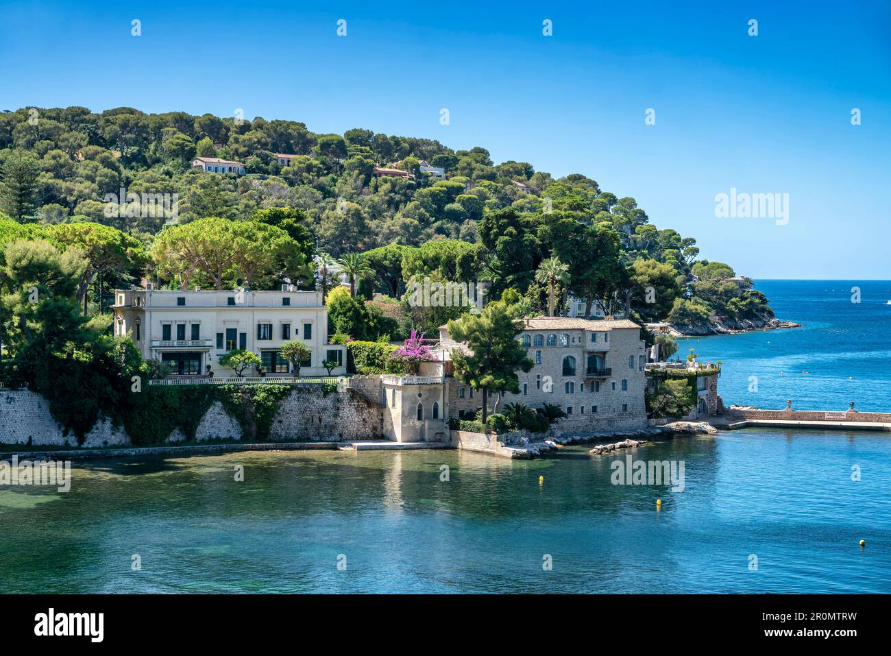 Luxury real estate at Pointe de Passable, SaintJean Cap Ferrat, Cote d`Azur, France Stock Photo